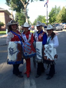 Cheyenne parade with Miss Rodeo's WI. NV & LA.  Love these girls!