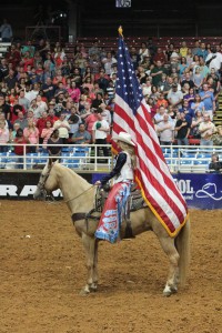 Posting the American Flag at Mesquite Championship Pro Rodeo Series